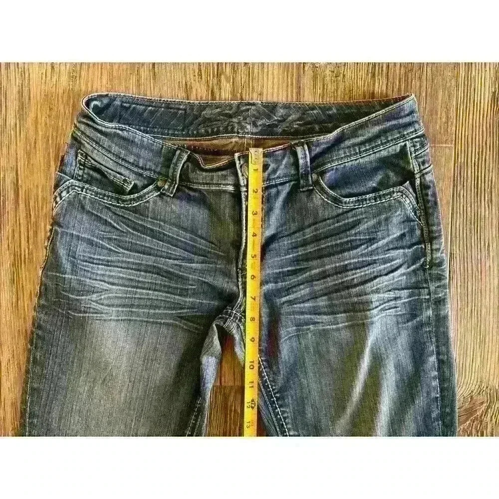 Seven 7 Jeans Womens Size 30 Blue Denim Whiskering Skinny Low-to-Mid Rise - Picture 7 of 12